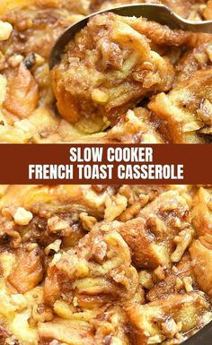 this slow cooker french toast casserole is so good and easy to make