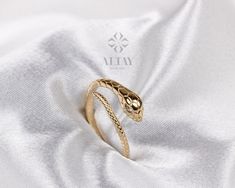 14K Gold Snake Ring, Snake Band, Open Serpent Jewelry, Dainty Stacking Animal Rings, Snake Style Ring, Open Band Statement Wrap Ring - Etsy Canada Luxury Adjustable Snake Ring For Gift, Luxury Adjustable Snake Ring Gift, Adjustable Snake Ring Fine Jewelry For Gift, Elegant Snake Shape Ring As Gift, Elegant Snake Shape Ring Gift, Elegant Snake Shape Ring For Gift, White Gold Snake Ring As A Gift, Fine Jewelry Snake-shaped Rings For Gifts, White Gold Snake Ring Fine Jewelry For Gift