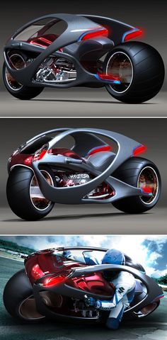 two different views of a futuristic vehicle