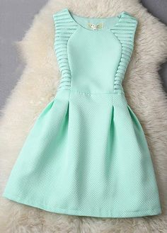 Hollow Out Sleeveless Round Neck A Line Dress Cute Fitted Pleated Dress, Cute Green Sleeveless Dress For Spring, Fest Outfits, Midi Dress Style, Casual Party Dresses, Samara, Robins, Sleeveless Mini Dress, A Dress