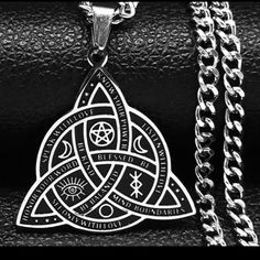 Celtic Knot Blessed Be Mind Boundaries Honor Your Word Speak With Love Know Your Power Be Kind See Only With Love Listen With Love Triquetra Pentacle Pentagram All Seeing Eye Evil Eye Celtic Knot Sigil Irish Ireland Norse Nordic Mythology Celtic Odin Viking Arctic Worship Hex Hexes Protect Protection Praise Summon Summoning Altar Witch Witches Witchs Witchcraft Wiccan Wicca Pagan Paganism Goth Gothic Emo Egirl E Girl Unisex Silver Necklace Jewelry Silver Black Necklace And Pendant No Rust No Fad Know Your Power, Nordic Mythology, Realistic Mermaid, Crystal Locket, Mixed Media Necklace, Cross Necklace Women, Blue Pendant Necklace, Gothic Emo, Blessed Be