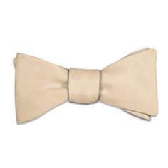 Solid KT Beige Bow Tie - Adult Standard Self-Tie 14-18" -  - Knotty Tie Co. Beige Bow Tie, Solid Beige, Neck Gaiters, Small Bows, Kids Pillows, Petite Women, Neck Scarves, Modernism, Scarf Hairstyles