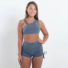 Add a fun flare to your workout attire with this one shoulder sports bra made with durable, light weight, sweat-wicking fabric. Who needs two shoulders? Model is 5' 4" (32B) wearing size small. (Runs slightly small). 75% Polyester 25% Spandex 210 GSM Lightweight, breathable, sweat wicking, quick dry material Pretty Swimsuits, Yoga Pants Girls, Cute Workout Outfits, Workout Attire, Plunge Bra, Fashion 2020, Quick Dry, Workout Clothes, One Shoulder