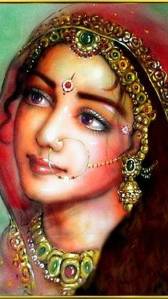 Rajasthani Painting, Indian Women Painting, Vedic Art, Female Art Painting, Radha Rani, Krishna Painting