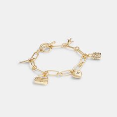 Coach Charm Bracelet, Coach Jewelry, Charm Chain, Gold Charm Bracelet, Bracelet Online, Birthday Wishlist, Women Accessories Jewelry, 16th Birthday, Christmas Wishlist