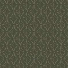 a green and black wallpaper with an intricate design