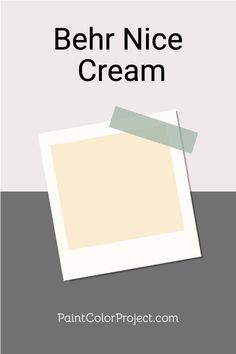 the cover for behr nice cream by paul color project, with an image of a piece