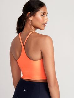 Power up your workout with our PowerSoft sports bra.  Light compression fabric meets a ridiculously smooth, peachy-soft feel.  Stretchy shoulder straps meet at V-back.  Scoop neck.  Built-in shelf bra, with soft, removable cups for shaping & secure c Compression Fabric, Built In Shelves, Shelf Bra, Sports Bra Sizing, Long A Line, Shoulder Straps, Old Navy, Scoop Neck, Sports Bra