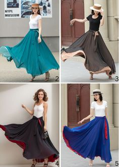 Chiffon Maxi Skirt, Summer Reversible Chiffon Skirt, Swing Full Circle Skirt, Boho Elastic Waist Skirt With Sash, Flowy Skirt, Xiaolizi 5171 - Etsy Flowy Black Flared Skirt, Black Flowy Flared Skirt, Black Chiffon Flared Maxi Skirt, Black Flowy Bohemian Wrap Skirt, Bohemian Black Flowy Wrap Skirt, Black Bohemian Flowy Wrap Skirt, Long Skirt With Sashes, Maxi Skirt Summer, Maxi Skirts Summer