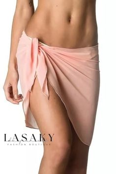 Lasaky - Chic Chiffon Lace Hem Womens Outdoor Swimsuit Cover-Up Elegant Pink Swimwear For Summer, Elegant Pink Swimwear For Beach Season, Womens Beach Cover Ups, Beach Dresses Short, Pareo Skirt, Chiffon Cover Up, Swimsuit Wrap, Sarong Wrap, Beach Pink