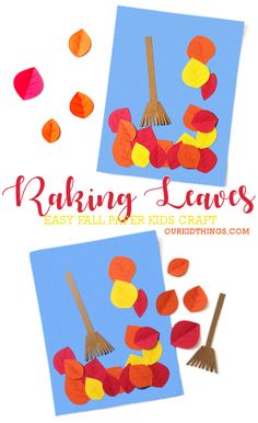 Raking Leaves Fall Craft Harvest Craft For Preschoolers, Fall Week Preschool Activities, September Crafts Preschool Toddlers, September Crafts For Prek, Fall Weather Crafts For Preschool, Harvest Preschool Activities Art, Fall Garden Preschool Activities, Relatives Crafts Preschool, Fall Art And Crafts For Toddlers