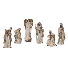 a group of figurines depicting the birth of jesus