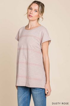 This effortlessly cool tee is about to become your new weekend uniform. In washed cotton so soft you'll never want to take it off, its slubbed texture and striped lace detail give a stylishly undone vibe. Perfect for kicking back at home yet polished enough for brunch with friends, this tee pairs well with cutoffs, a maxi skirt or your favorite jeans. Made from cotton and spandex for a fit that flatters, its message "Stand My Ground" embodies a spirit of empowerment and self-assurance. When you Casual Cotton T-shirt With Lace Trim, Spring T-shirt With Lace Trim And Crew Neck, Cotton Tops With Lace Trim For Loungewear, Cotton Lace Trim Top For Loungewear, Cotton Top With Lace Trim For Loungewear, Spring Cotton T-shirt With Lace Trim, Crew Neck Cotton Top With Lace Trim, Cotton Crew Neck Top With Lace Trim, Casual Tops With Lace Trim For Loungewear