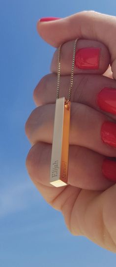 Engraved 3D Bar Necklace - 35% OFF Women In Their 50s, Buy Gold, Jewelry Online, Bar Necklace, Gold Jewellery, Bling Bling, Cute Jewelry, Things To Buy, My Jewellery