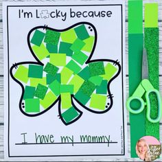 this is an image of a st patrick's day craft with scissors and paper