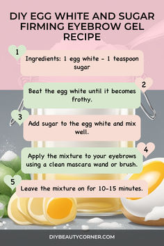 DIY Egg White and Sugar Firming Eyebrow Gel Recipe Enhance Your Beauty, Mascara Wands, Egg White