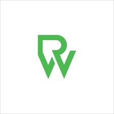 the letter rw is made up of two green letters, one in the shape of a