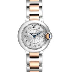 Photo of Cartier Ballon Bleu Steel Rose Gold Diamond Ladies Watch WE902030 Modern Watches, Diamond Rings Bands, Rose Gold Diamonds, Silver Diamonds