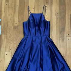 Betsy Adam Blue Maxi Dress, High Neck With Straps, And Includes Pockets. Small Stain On The Back, Only Worn Once And Still Includes Tags. Royal Blue Gown, Dress High Neck, Blue Maxi Dress, Blue Gown, Blue Maxi, Maxi Dress Blue, Royal Blue, High Neck, Stain