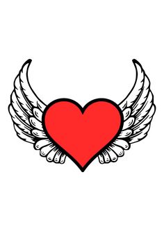 a heart with wings on it