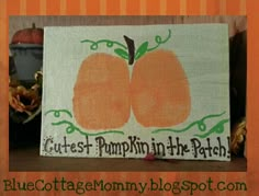 an orange painted canvas with the words curses pumpkin in the patch on it