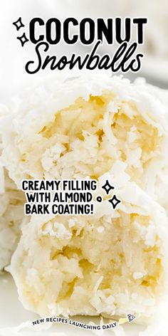 coconut snowballs with almond and bake coating