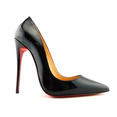 Sleek Heels With Red Sole For Night Out, Red Sole High Heel Business Heels, High Heel Court Shoes With Red Sole For Business, Luxury Black Court Shoes With Deep Heel Cup, Luxury Black Court Shoes For Night Out, Black Heels Pumps, Louboutin So Kate, Heel Tap, Christian Louboutin So Kate