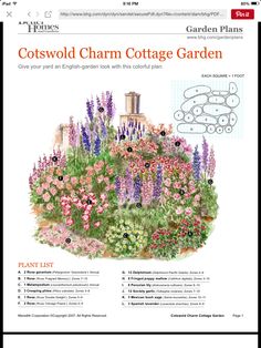 the garden plan for cotswold cham cottage garden is shown in this image