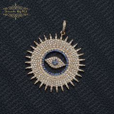 White Diamond 14K Gold Evil Eye Pendant, 14K Solid Yellow Gold Diamond Pendant, Pave Diamond Pendant, Diamond Evil Eye Pendant  ★ Item - Evil Eye Pendant ★ SKU - PEMJ-1395 ✔ Made to Order ✔ Gold KT: 14k Solid Gold ✔ Item Color: Yellow Gold ✔ Product Size: 40MM ▶ Diamond Details ✔ Gemstone: Genuine White Diamond & Blue Sapphire ✔ Diamond Color Clarity: H Color SI Clarity All are designed and handmade by me and my team with Perfect craftsmanship and strong interest! We are continuously adding new products to our store. So keep coming back to see more great deals on jewelry in our mart For Wholesale orders or custom-made order requirements, please message us! ★ Notes : ✔ Don't forget to hit the favorite button in order to track the item on your favorites/wish list. ✔ Please kindly leave your White Diamond Jewelry With Diamond Eyes, Yellow Gold Round Jewelry With Diamond Eyes, Diamond Pendant With Diamond Eyes, Diamond White Pendant Jewelry With Diamond Eyes, Yellow Gold Round Pendant Jewelry With Diamond Eyes, Diamond White Jewelry With Diamond Eyes Pendant, Luxury Round Pendant Jewelry With Diamond Eyes, Diamond Pendant Jewelry, Plated, Cubic Zirconia Pendant Jewelry With Diamond Eyes