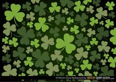 green shamrocks on black background for st patrick's day wallpaper or backdrop