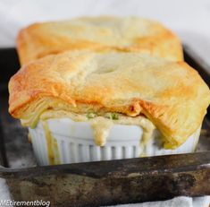 a close up of a pie in a pan