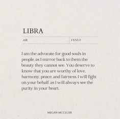 a poem written in black and white with the words libra on it's side