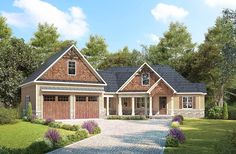 this is an artist's rendering of these country homeplans and garages