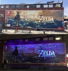 two billboards with the legend of zelda on them