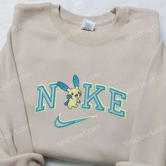 Nike x Minun Pokemon Embroidered Shirt, Pokemon Embroidered Shirt, Anime Shirt for Fan Stitch Sweatshirt Nike, Sporty Sweatshirt With Custom Print, Nike Embroidered Flower Sweatshirt, Trendy Hoodies Sweatshirts Nike, Stitch Clothes Sweatshirts & Hoodies, Nike Embroidered Sweatshirt, Nike Cartoon, Nike Inspired, X Stitch