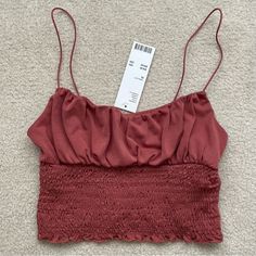 Nwt Cute Ruched Tank Top Urban Outfitters Ruched Tops For Summer, Casual Ruched Tops From Urban Outfitters, Urban Outfitters Tank Top, Ruched Tank Top, Urban Tees, Urban Outfitters Top, Sports Crop Tops, Cotton Camisole, Bodice Top