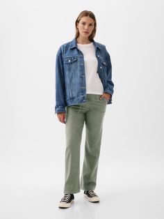 Soft cotton-blend twill maternity khakis.  Full panel at top.  Drawcords at waist.  Front slant pockets, back welt pockets.  Please note: Maternity styles cannot be returned in store.  Please enjoy free returns by mail.  Choose your maternity Maternity Styles, Gap Maternity, Maternity Pants, The Gap, Maternity Fashion, Welt Pockets, Welt Pocket, Sage Green, Gap