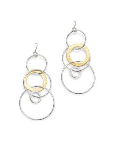 Ippolita Sterling Silver & 18K Yellow Gold Chimera Large Circle Drop Earrings Yellow Gold Pierced Round Chandelier Earrings, Yellow Gold Cabochon Drop Earrings, Silver Gold-plated Pierced Chandelier Earrings, Ippolita Jewelry Earrings, 70s Circle Earrings, Luxury Silver Chandelier Earrings Gold-plated, Gold Semi-circle Metal Earrings, Online Earrings, Dress Jewelry