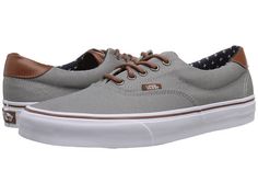 Vans Era 59 - Zappos.com Free Shipping BOTH Ways Black Leather Shoes, Genuine Leather Shoes, Vans Authentic Sneaker, Vans Shoes, Skate Shoes, Vans Sneaker, Casual Sneakers, Leather Shoes, Casual Shoes