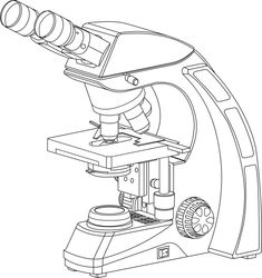 the microscope is shown in black and white