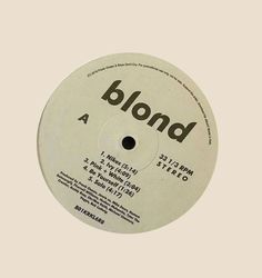 a white label with the word blond on it