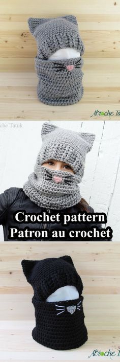 crochet pattern for a cat hat and scarf