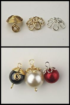 four different types of rings and pendants