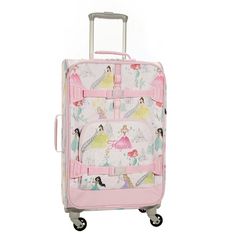 Featuring your child's favorite Disney Princess characters and their castles, our Mackenzie spinner luggage captures the spirit of each of their favorite royals. Perfect for the family on the go, each bag is made of water-resistant polyester crafted from recycled plastic bottles and features kid-friendly handles, smooth-rolling wheels and easy-access compartments for all their belongings. Heavy-duty metal handles and tough nylon zippers stand up to years of use, and the interior lining is made o Disney Princess Castle, Small Luggage, Disney Princess Characters, Large Luggage, Princess Castle, Spinner Luggage, Insulated Lunch Box, Packing Cubes