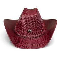 Zalupe Genuine Leather Hat This hat has a shaper internal wire of the flap to keep its shape. So think how great is it. :) Brim: 2.95 inches Crown: 4.33 inches Material: Genuine High Quality Bovine Leather Handmade in: Brazil Available Sizes: S = 6 - 3/4 (53cm) M = 7 - 1/8 (56cm) L = 7 - 1/2 (59cm) XL = 7 - 3/4 (61cm) Western Style Sun Hat For Rodeo, Red Adjustable Hat With Flat Brim, Western Style Red Hat, Western Style Winter Costume Cap, Red Country Style Hat, Western Red Hat Bands For Winter, Red Western Hat Bands For Rodeo, Red Western Hat Bands For Winter, Western Style Red Hat Bands For Winter