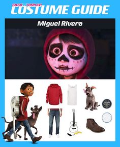 the costume guide for miguel riviera from toy story books is shown in this image