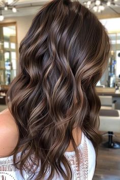 38 Divine Dark Brown Hair Balayage Hairstyles For Beautiful Dimensional Hair Dark Brown Dimensional Hair Color, Brown Hair With Caramel Balayage, Balayage Styles, Dimensional Hair, Dark Brown Hair Balayage, Draw Eyebrows, Highlights For Dark Brown Hair, Balayage Hairstyles, Balayage Technique