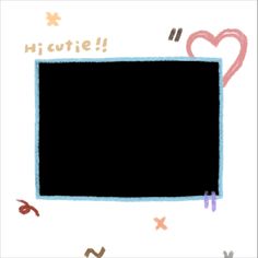 an image of a black square with hearts and stars around it that says nicute