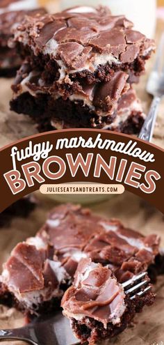 Fudgy Marshmallow Brownies,  chocolate desserts, easy to make sweet treat Fudge Marshmallow, Chocolates Homemade, Marshmallow Brownies, Cake Brownie, Diy Easy Recipes, Chewy Brownies, Brownie Toppings, Brownie Desserts, Recipes With Marshmallows