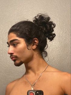 Male Long Curly Hair, Curly Male Hairstyles, Man Bun Aesthetic, Long Hair Boyfriend, Long Hair Men Curly, Long Wavy Hair Men, Messy Man Bun, Man Bun Curly Hair